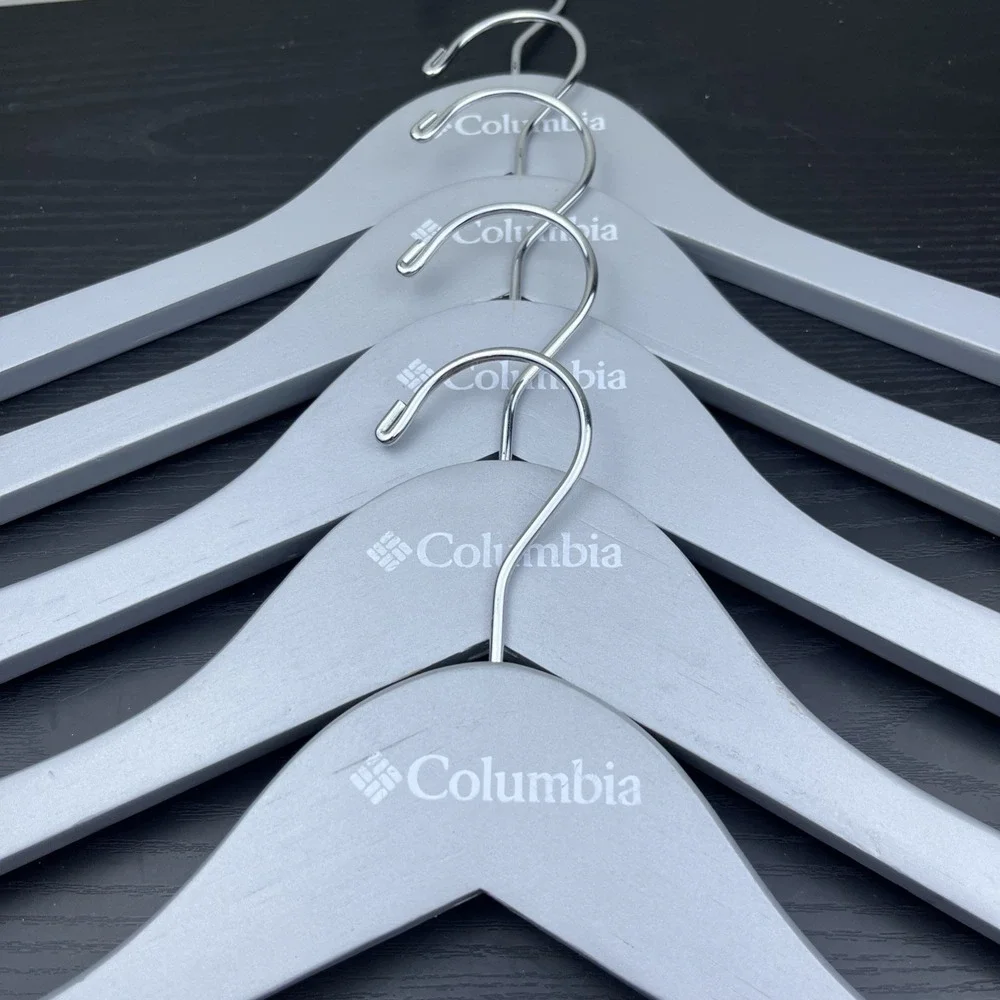 Columbia Sportswear Company Wooden Clothes Hangers Gray Set‎ of 5